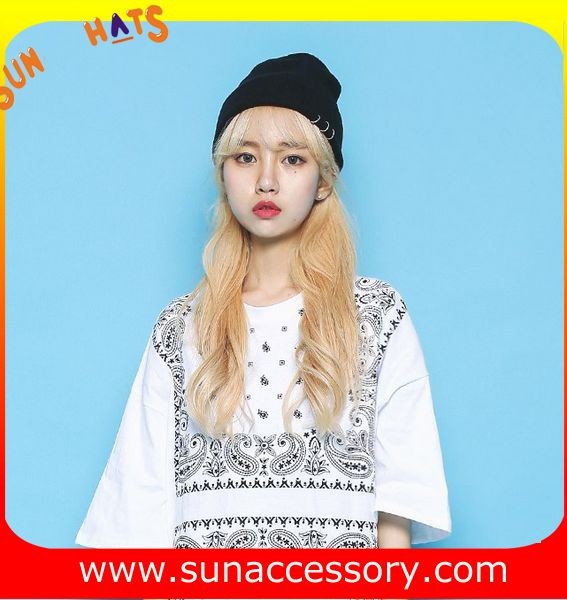 AK17016 Sun customized acrylic fashion promotion advertising beanie cap, logo can be sewing on the cap