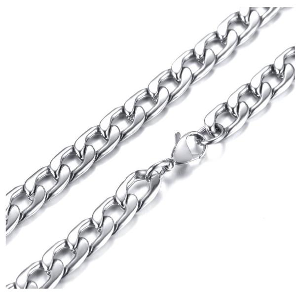 24 Inch Men's Round Miami Cuban Link Chain Necklace in Gold Tone Stainless Steel