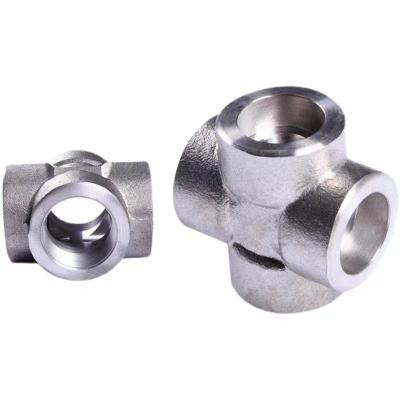Forjado 304 aço inoxidável 4 Way Cross Pipe Fitting Connector WZ 3/8 BSP Female Thread