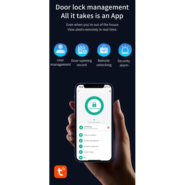 Qleung S958max Smart Door Lock with 3D HD Camera Facial Recognition and Tuya App Remote Control