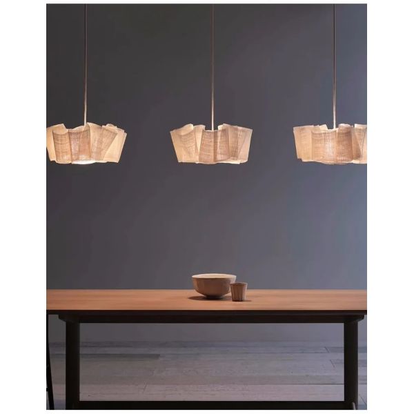 Suspend Lamp Fixtures Dining Room Minimalism E27 Wabi Sabi Handmade Fabric Pendant Lights(WH-WP-131)