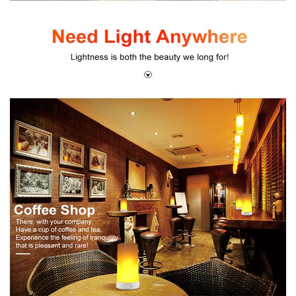Waterproof Flickering Flame Table Lamp With Remote For Party Working Time hours 10000