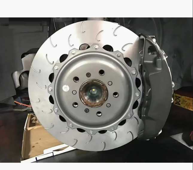 Hot Sale High-Performance 2-piece Brake Rotor 1664230512 for Mercedes-Benz GL Curved Slotted Brake Disc OE#95535140240 Curved Groove Brake Rotor For PORSCHE VW Sport Performance Vehicle