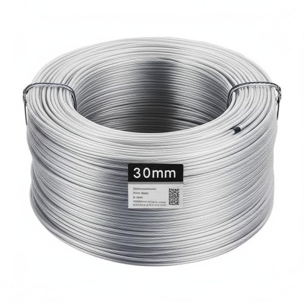 50 mètres/bobine câble métallique en acier galvanisé revêtu de vinyle transparent pour la protection de sécurité