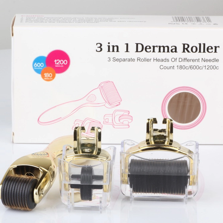OEM/ODM customized brand 3 In 1 Drs Derma Roller For Anti Aging Stainless Steel Titanium