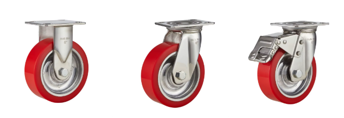 Heavy Duty Polyurethane Wheel Caster – Aluminum Core PU & 304 Stainless Steel Bracket