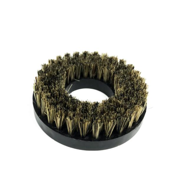 CNC PCB Pressure Foot Brush Black Plastic Handle Brown Bristles OD 50mm