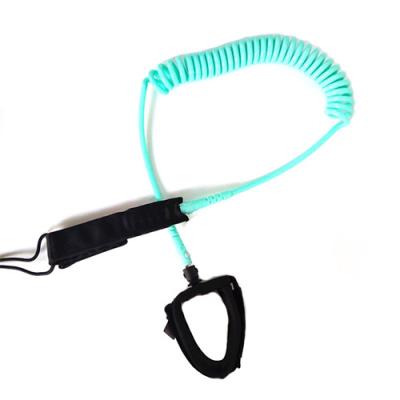 Custom Sky Blue Safety Surfboard Coiled Leg Leash Paddle Foot Leash