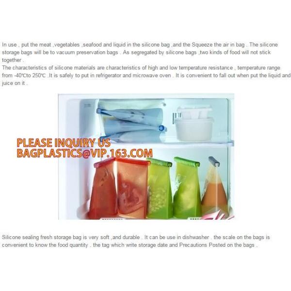 Reusable Silicone Plastic Packaging Food Zip Silicon Freezer Fresh Vegetable Storage Bags,Zip Lock Sandwich Vacuum Silic