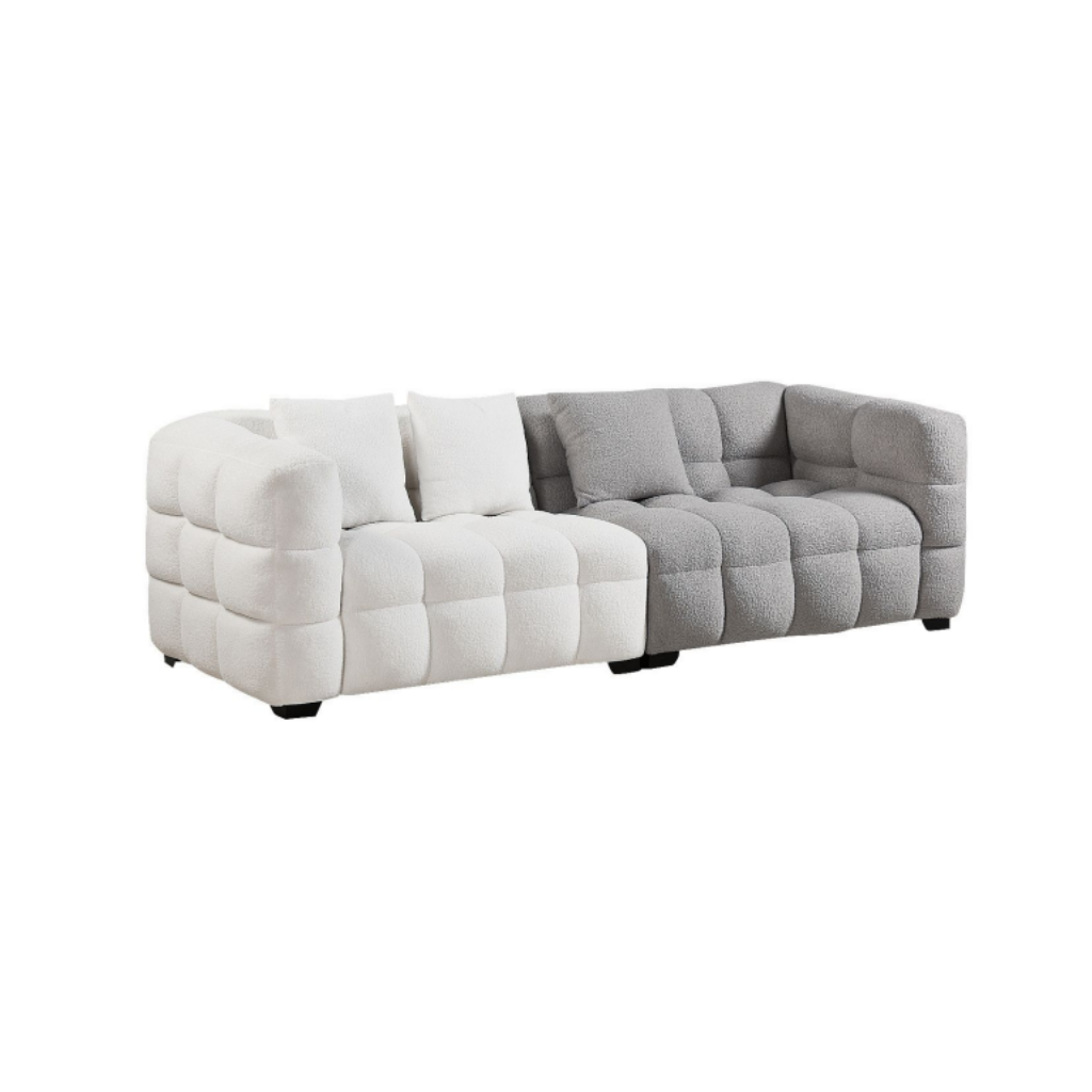 Modern Lounge Sofa for Living Room Furniture White Grey Fabric Sectional Couch Set Modular 2 Seater Upholstered Sofas