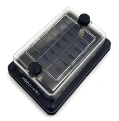 Auto ATO ATC Fuse Box Waterproof 12 Circuit Fuse Holder Sticker Label 12 In 12 Out For Buses