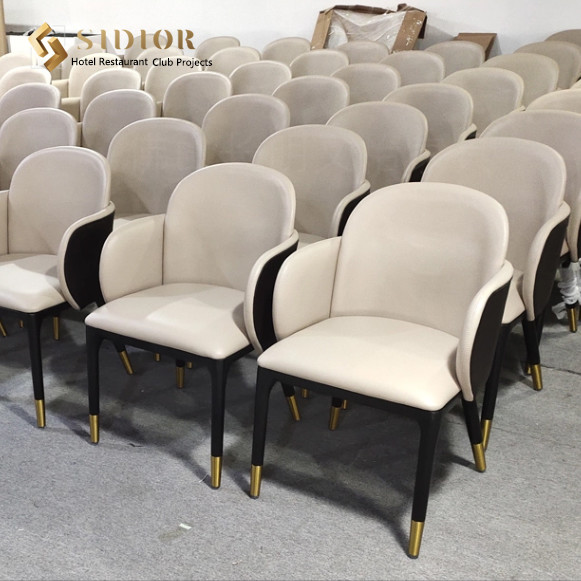 Modern Faux Leather Dining Room Chairs 55x60x72cm Armrest Dining Chair