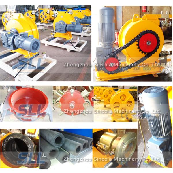 Low Noise Industrial Peristaltic Pump , Squeeze Mortar Pump Corrosion Resistance