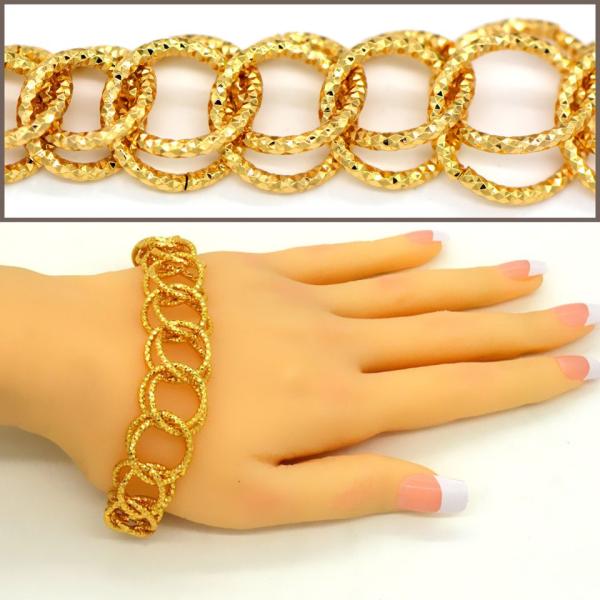 Big size thick chain Trendy jewelry Men & Womans bracelet Bangle 18K Real Gold Plated Lin