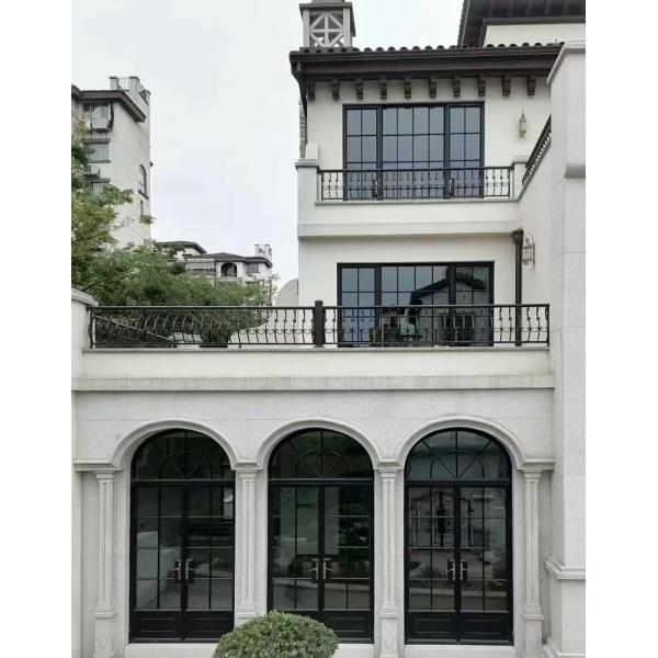 5+20A+5 Insulating Glass Outdoor French Door With 2.0mm Thermal Break Aluminum And French Lock