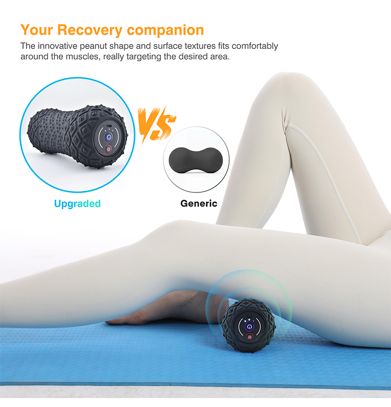 Heated Vibrating Peanut Massage Ball with Four Modes and 15 Mins Timer Setting for Relaxation and Pain Relief