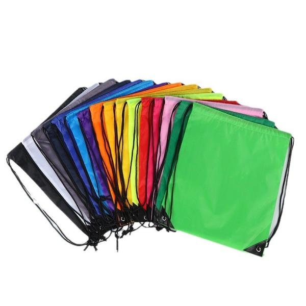 String Closure Custom Logo Nylon Drawstring Bag Backpack Recycled Waterproof Polyester