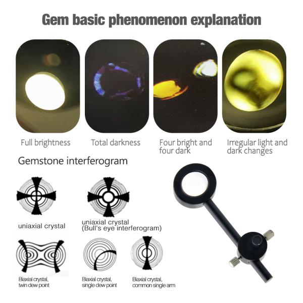 Двойной выпуклый полярископ самоцвета лаборатории 18mm для школы Gemology