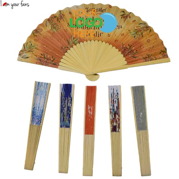 9inches High Quality Bamboo Hand Fans Folding Fan Custom Handicraft Bamboo Fan