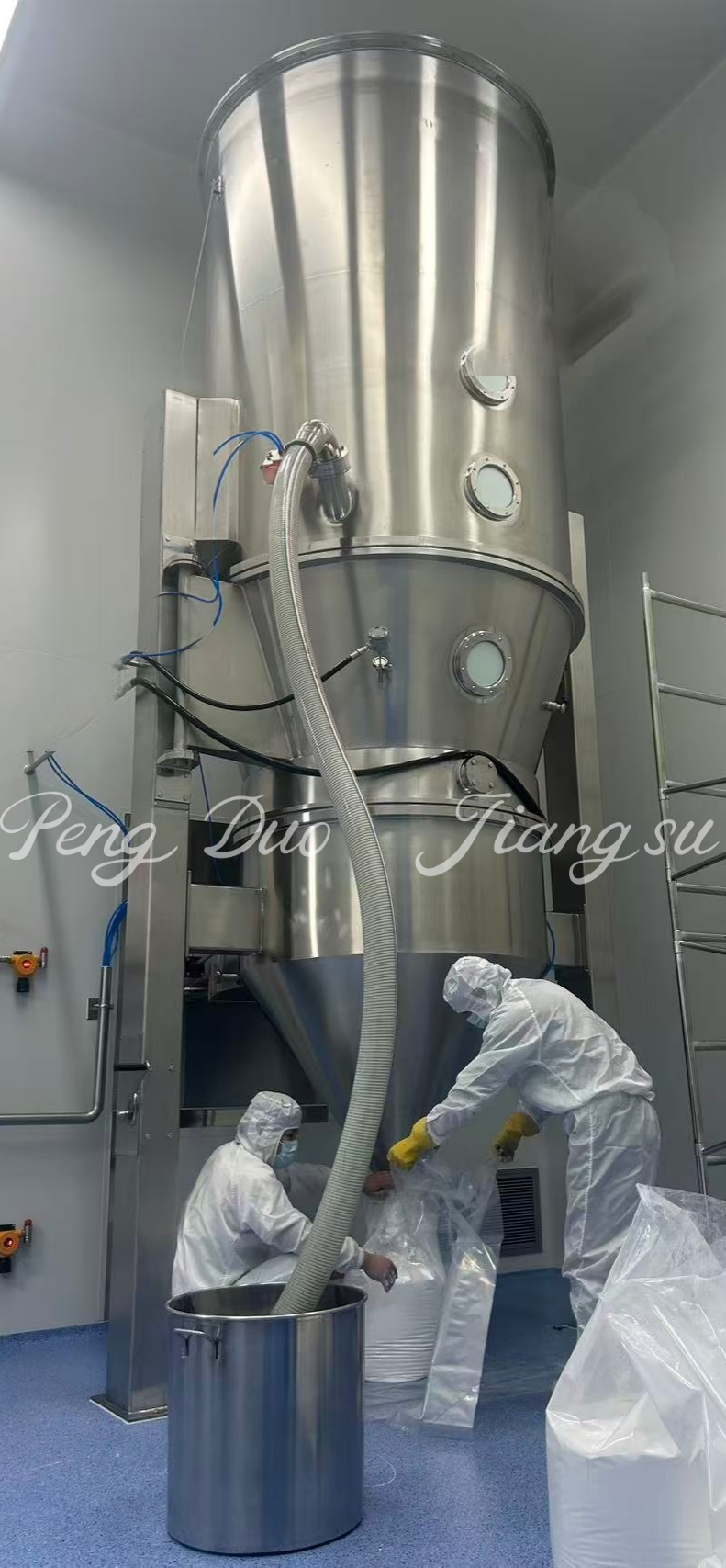 FG Vertical Fluidized Bed Dryer with Uniform Heat Transfer Anti-static Filter and Tilting Discharge