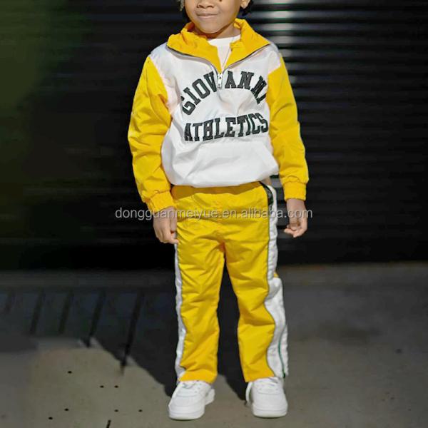 Children Cropped Hoodies And Sweatpants Set Designer Boys Tracksuits Custom Size