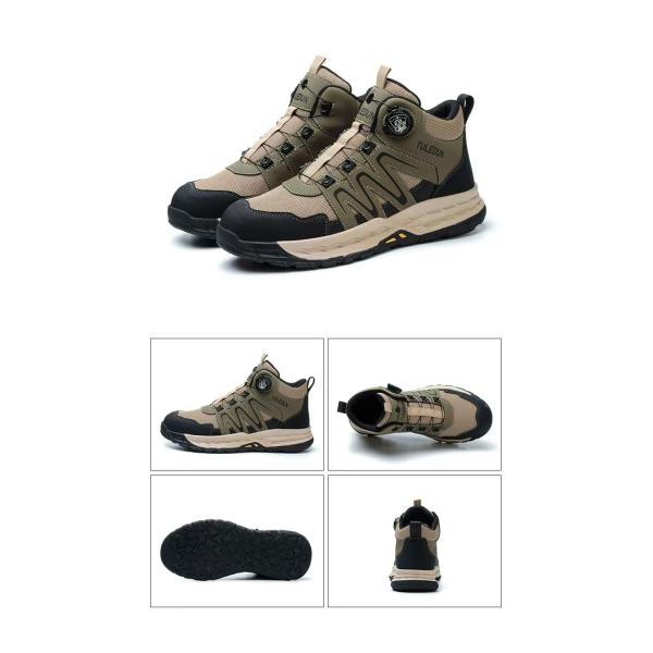 Botas de excursión de cuero ligeras para hombres Impermeables zapatillas de montaña al aire libre