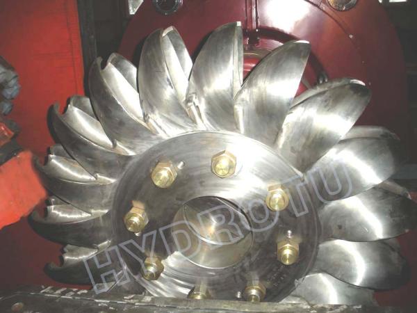 High Water Head Pelton Hydro Turbine / Pelton Water Turbine With Synchronous Generator And PLC Governor