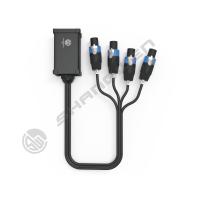 4 Channel 4 Pin Female Connector Electrical Glass Reinforced OEM OFC Loud Speaker Cable with Speakon Junction Box