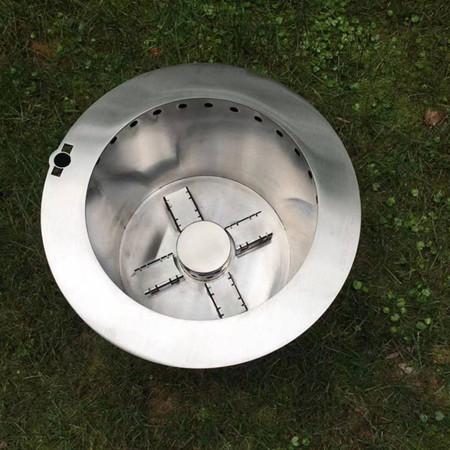 13 Inch Double Wall Smokeless Stainless Steel Fire Pit 15.5 Inch Portable