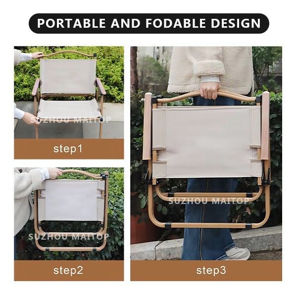 Долговечное Металлическое портативное кресло для кемпинга складное черное удобное