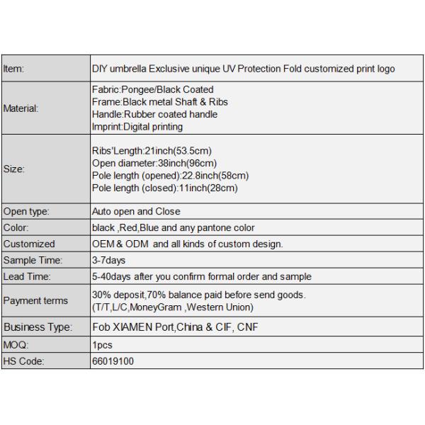 DIY Custom Design Dragonfly Animal Pattern Three-folding Umbrella with Black Coating