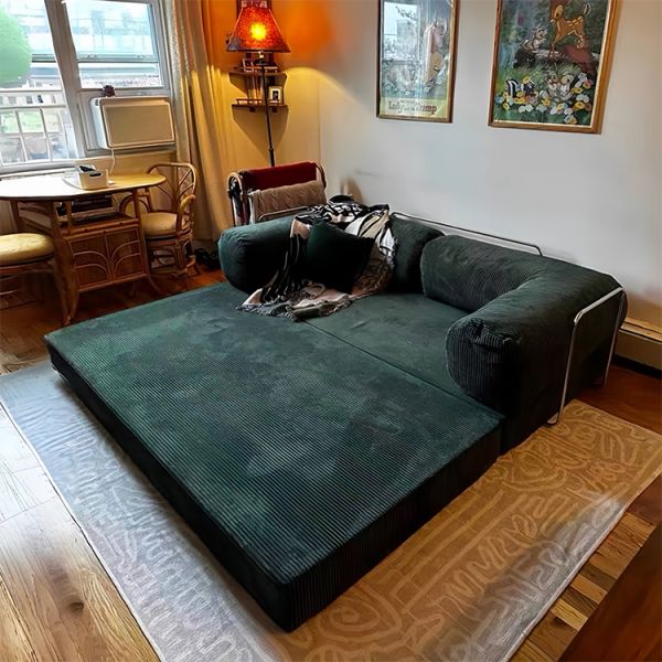 MOYI Modular Nordic Orange Lounge Frameless Sofa Bed Compressible Foam Sponge Sofa