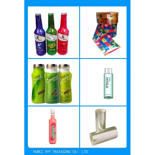 Vidrio biodegradable de la transparencia de la película de encogimiento de PETG alto para la bebida en botella con el grueso 30mic a 50mic