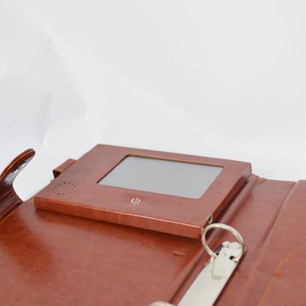 4.3 Inch LCD Video Booklet EU Leather Cover With Pocket / Magnetic Switch
