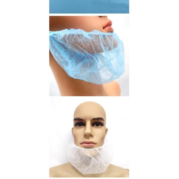 White Breathable NonWoven Earloops Disposable Beard Cover for Long Beard