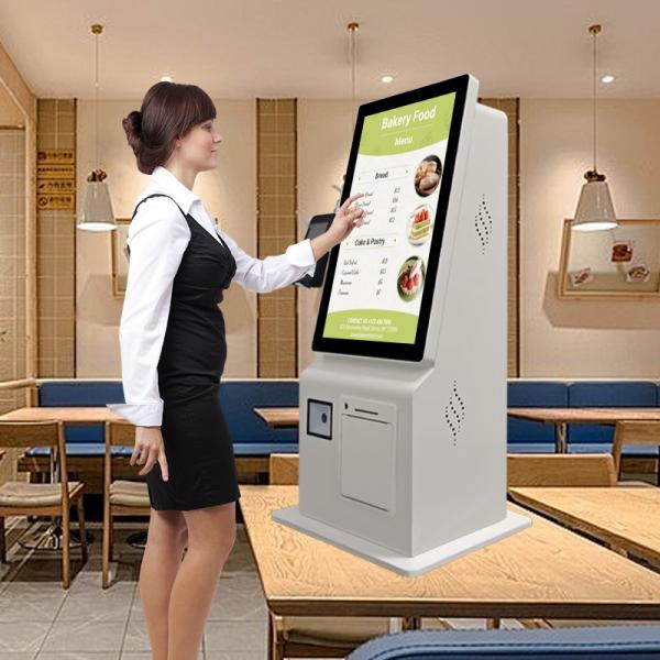 15.6 inch Touchscreen Countertop Kiosk Restaurant Self-serve Kiosk With Receipt Printer and QR Code Scanner