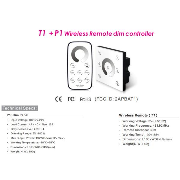 Wall Mount Rgb Led Controller Touch Panel , Wall Led Controller Water Resistance