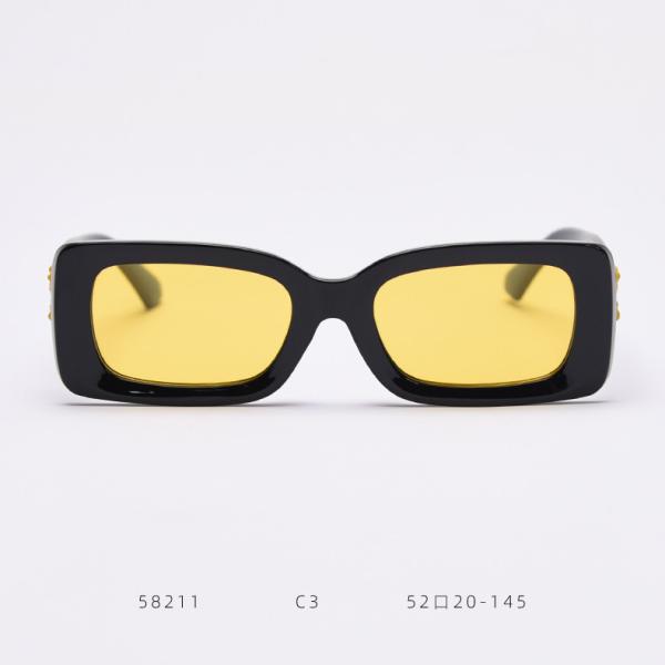 Colorful Lens Small 143MM Trendy Rectangle Frame Sunglasses BSCI TR90