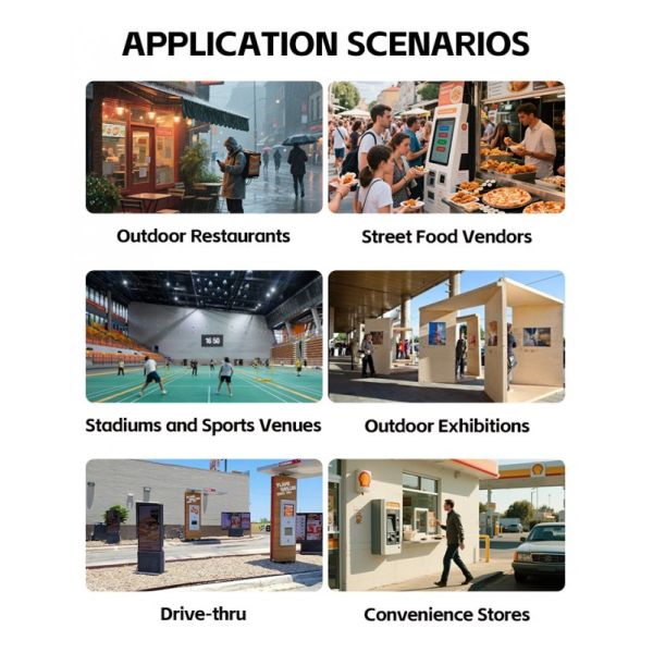 Waterproof High-Brightness 24/7 Operation Self Service Kiosk for Outdoor Payment and Ordering