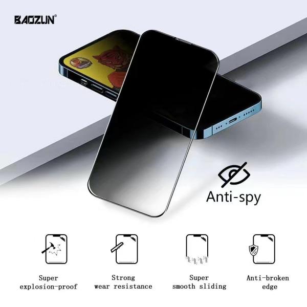 ESD Anti Peeping Screen Protector Black White For IPhone 14 Pro Max
