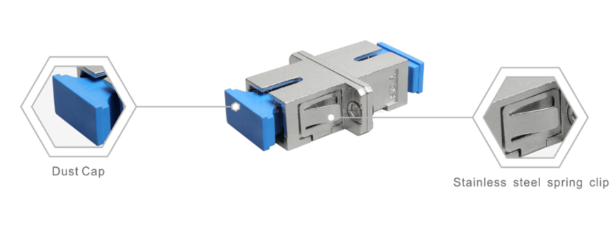 SC Simplex Metal Fiber Adapter – Durable Metal Housing, Low Insertion Loss, High & Low Temperature Resistant, for Fiber Optic Cable-to-Cable & Cable-to-Equipment Connections