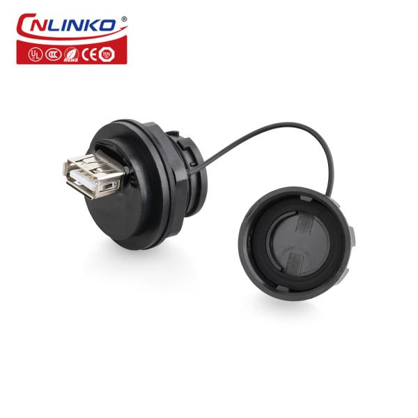 CNLINKO USB Plug Waterproof Usb 2.0 Panel Mount Waterproof Usb Female Connector