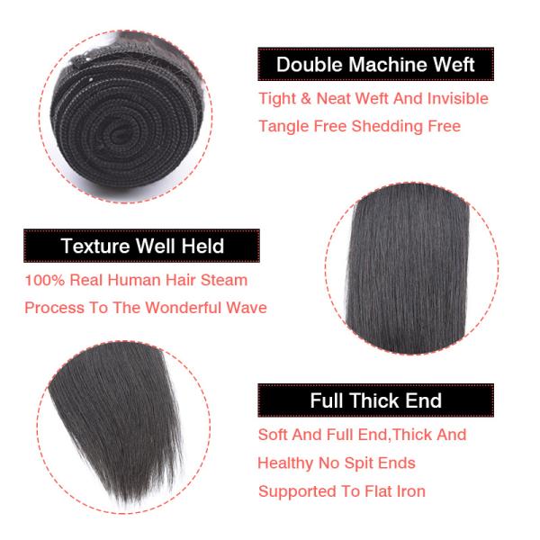 Silky Straight Human Hair Weave Unprocessed Virgin Hair Extension Dyed Bleached