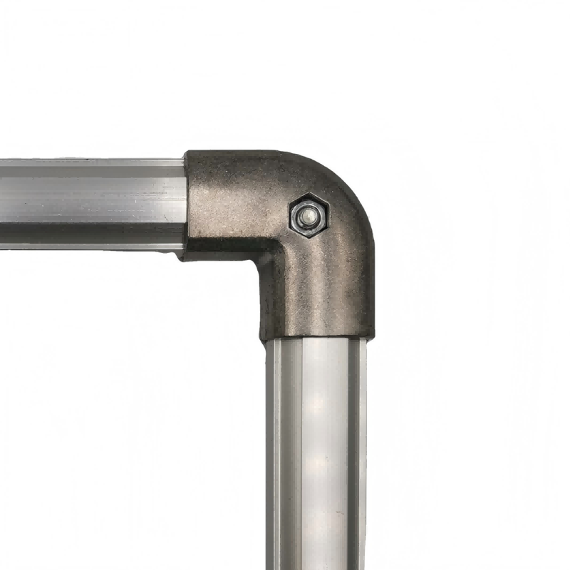 DYJ43-A15 Conector de tubería de aluminio de venta caliente Junto de aleación de aluminio de 90 grados para tubería de aluminio OD 43mm