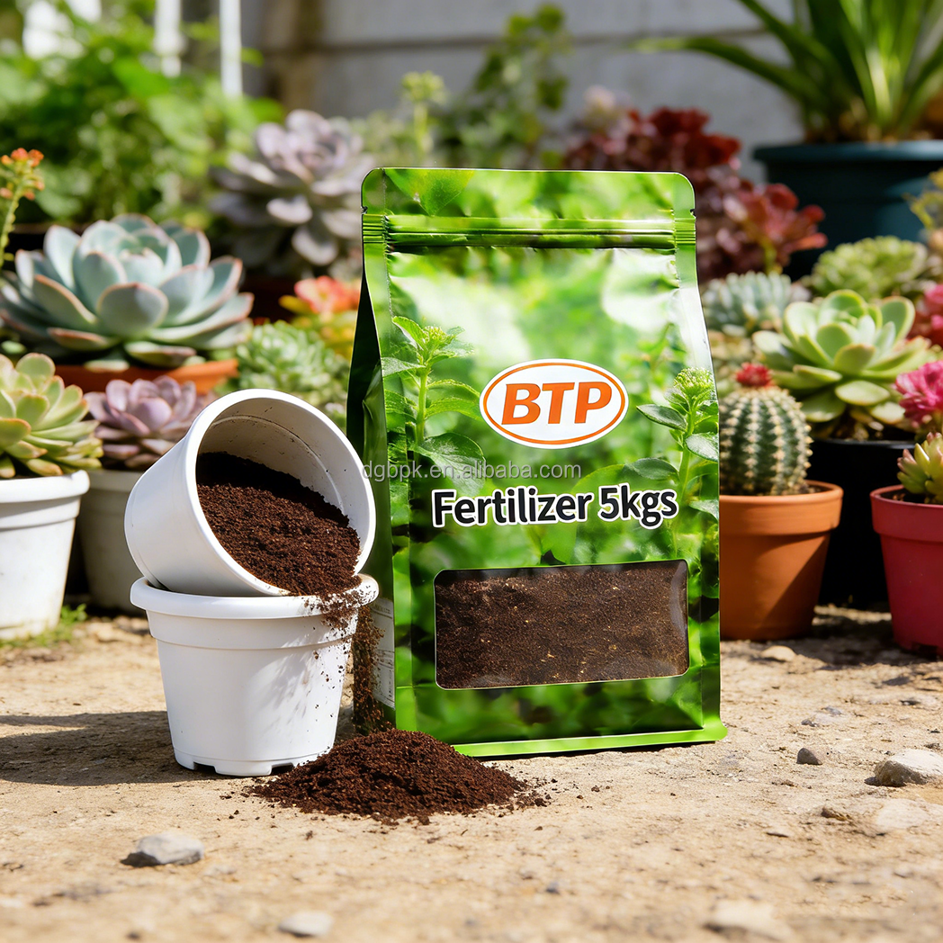 Custom logo Digital Printed Stand up Pouch Chemical Fertilizer Storage Window Plastic Packaging Zipper Bag