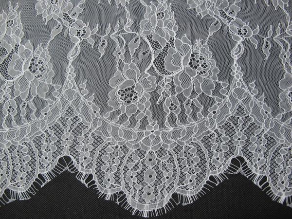 Nylon Elegant Eyelash White Lace Trimming Exquisitely Made 150cm CY-HB0594