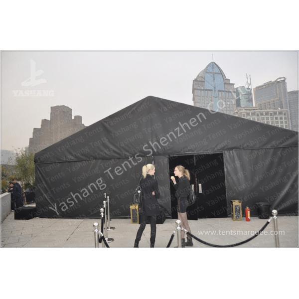 Durable 300 People Black Fabric Tent Structures , PVC Party Tent Marquee