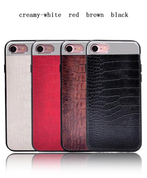 TPU PC PU leather metal 4 in 1 Upscale business luxury crocodile leather pattern phone case cover for iPhoneX 8 7 6Splus