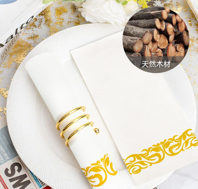 Disposable Custom Color Logo White Lint Free Napkins Premium Dining