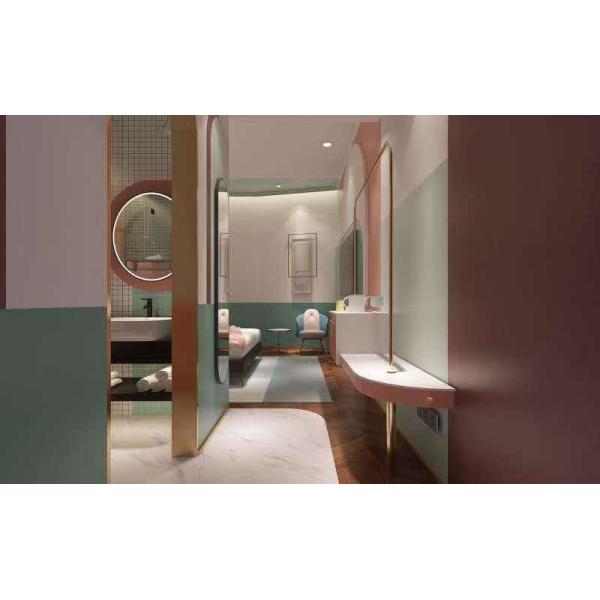 Da mobília de madeira interior da cama de casal do conceito da parte alta mobília feita sob encomenda do hotel